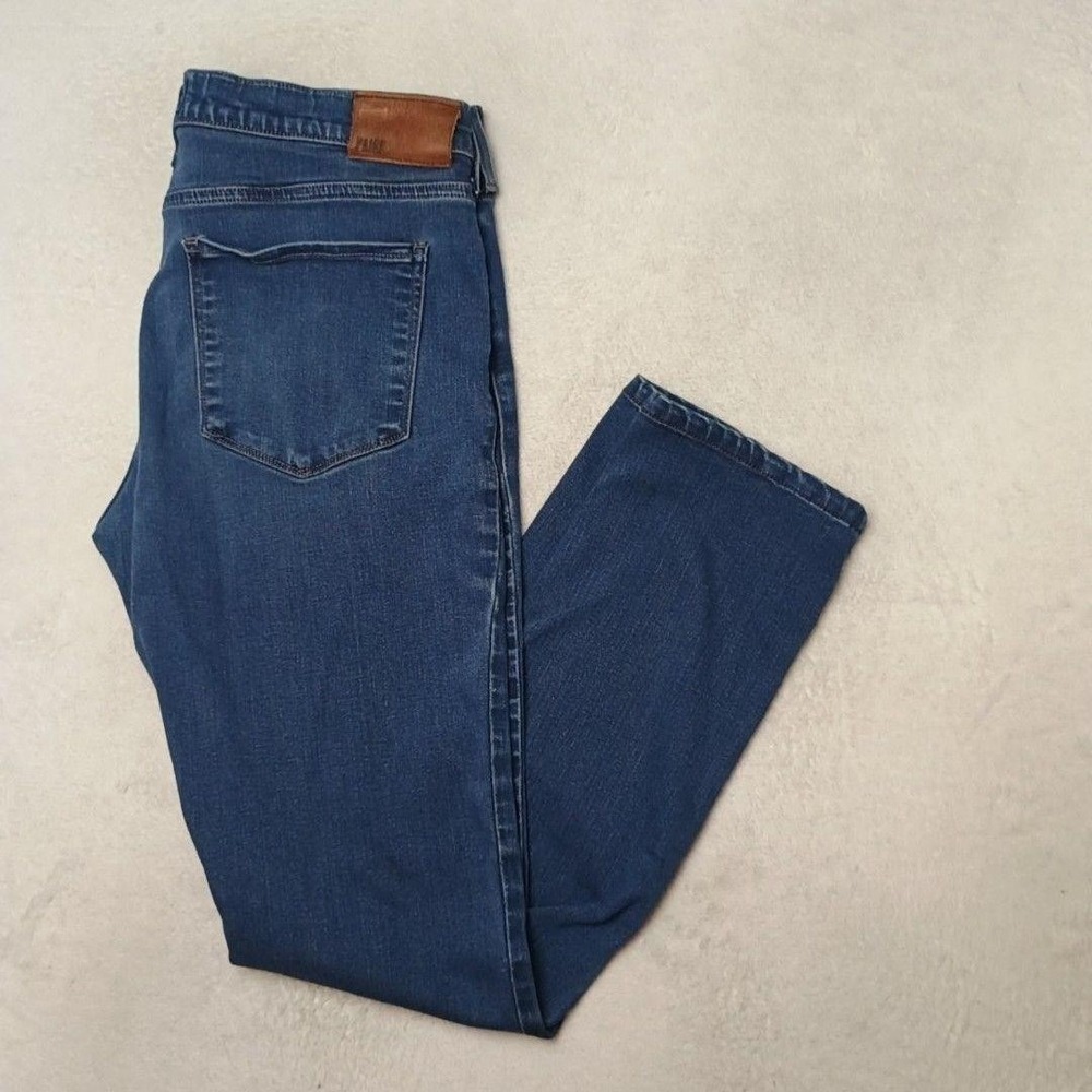 Paige Jeans Mens 34x31 Blue Lennox Straight Slim Medium Wash Denim 5-Pocket